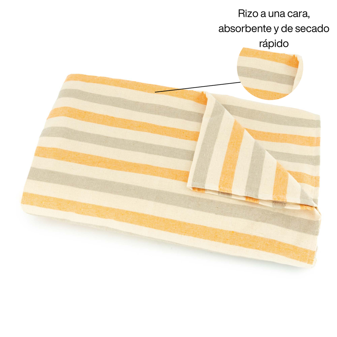 BOSKIMO Pareo Carnota Naranja – Pareo de Playa Ligero 145x170 cm – Suave, Compacto y de Secado Rápido – Ideal para Viajes, Piscina o Verano – Estilo Veraniego Hecho en Portugal