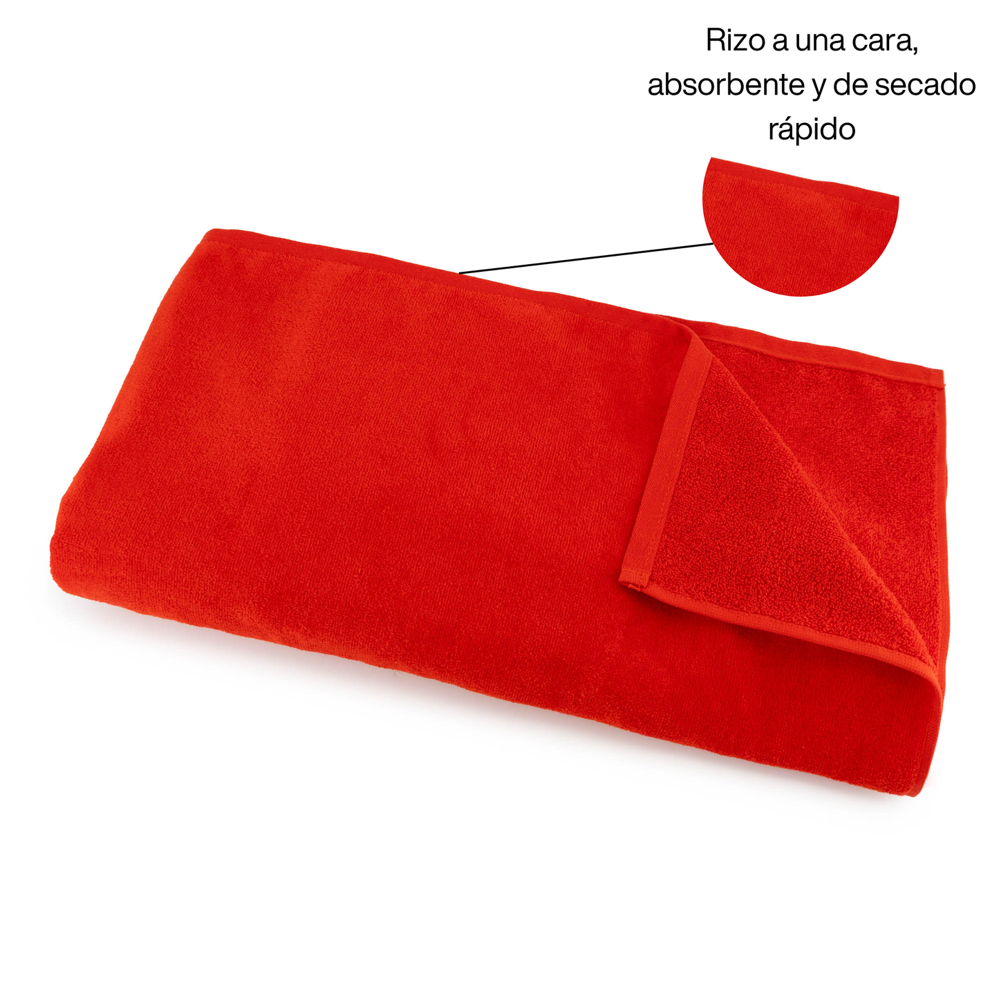 BOSKIMO Toalla de Playa Proa Rojo Grande 90x170 cm – 100 % Algodón Rizo de Alta Calidad – Suave, Absorbente y de Secado Rápido – Fabricada en Portugal – Estilo Premium en Colores Vivos – Ideal para Playa y Piscina