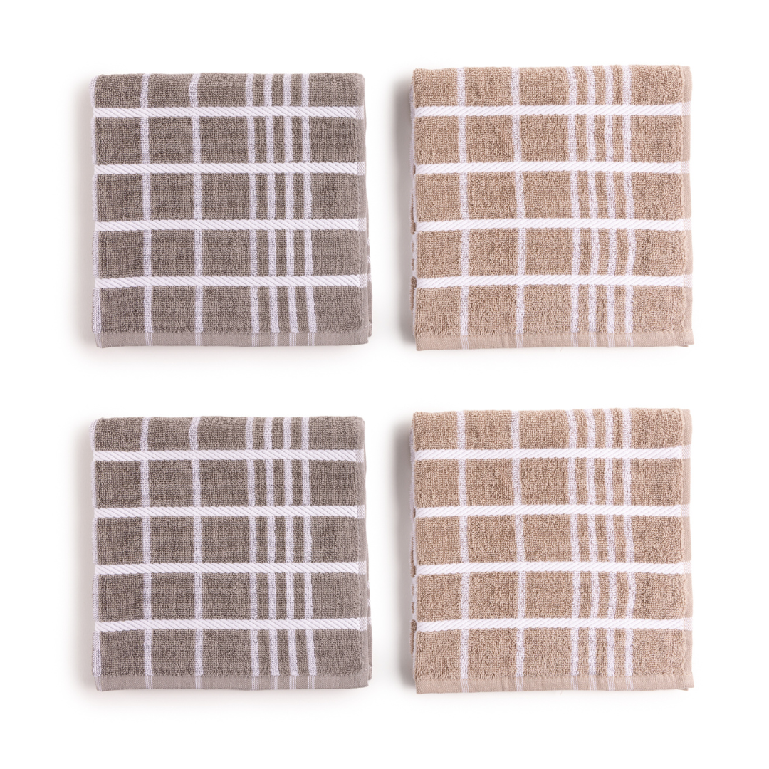 Paños de Cocina de Algodón Rizo REF.552 | Pack de 4 Trapos 480gr 50x50cm de Cocina Suaves y Absorbentes | Trapos de Cocina 100% Algodón | Resistentes y Lavables | Ideales para Hogar y Cocina