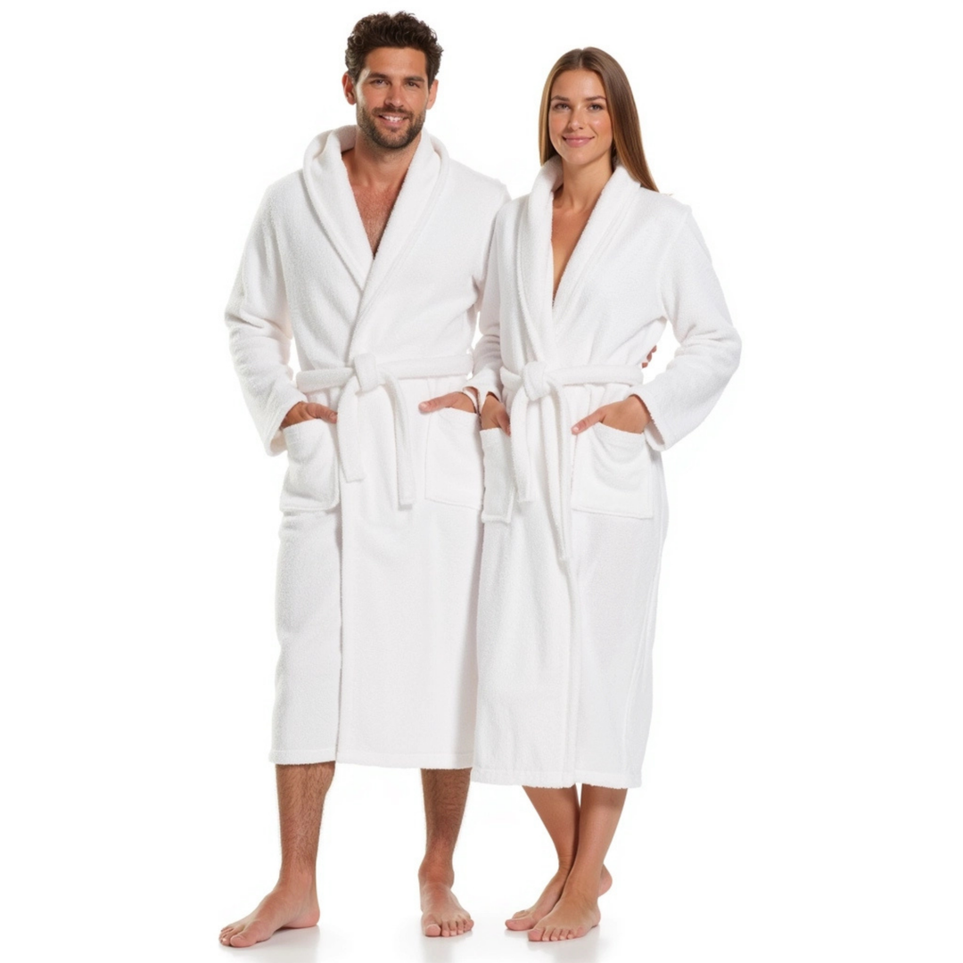 BOSKIMO Albornoz de Baño Unisex 100% Algodón OEKO-TEX – Bata para Hombre y Mujer – Rizo Americano 420 gsm – Suave y muy Absorbente