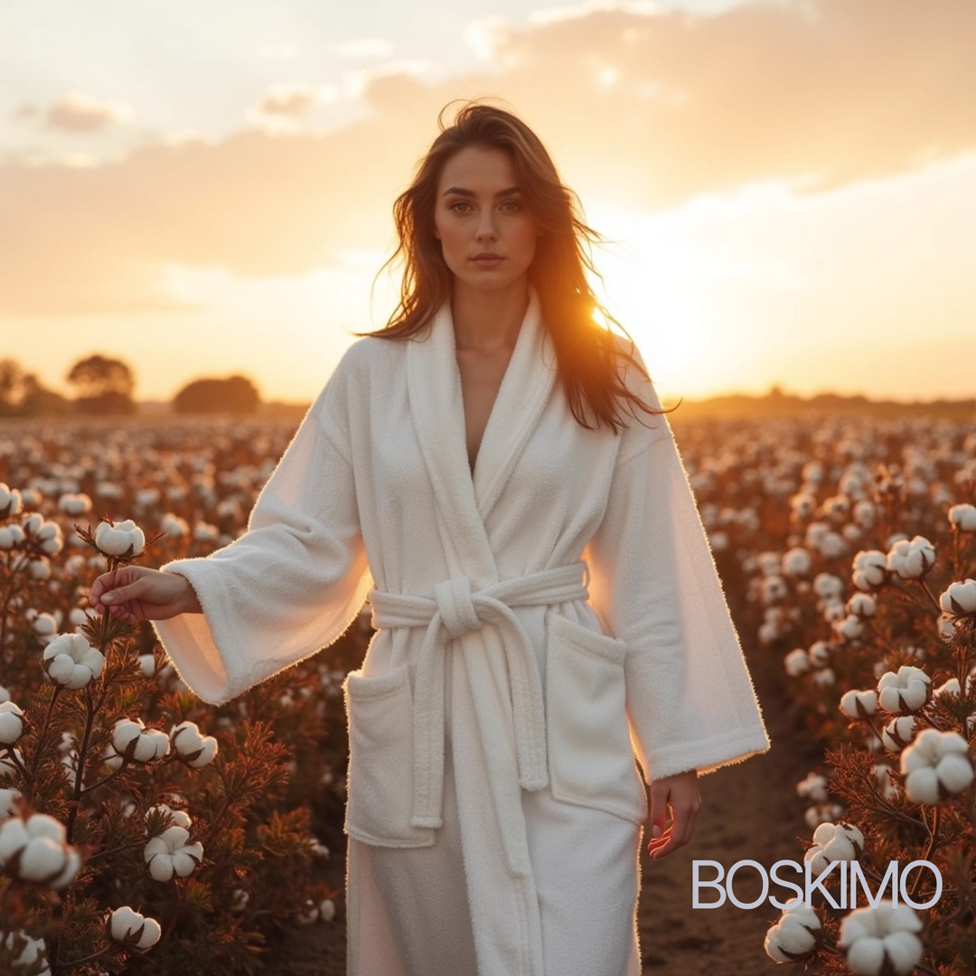 BOSKIMO Albornoz de Baño Unisex 100% Algodón OEKO-TEX – Bata para Hombre y Mujer – Rizo Americano 420 gsm – Suave y muy Absorbente