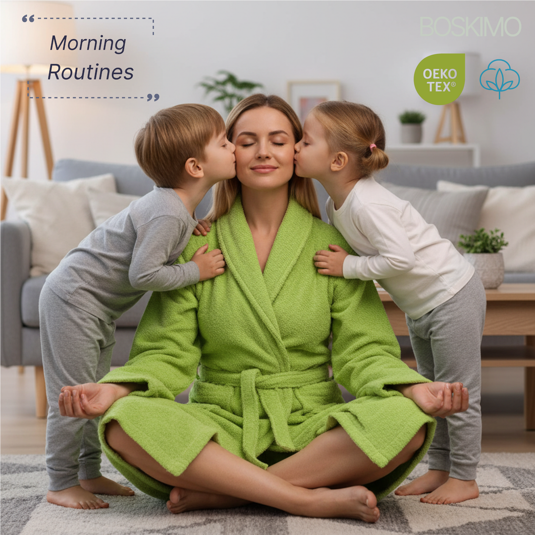 BOSKIMO Albornoz de Baño Unisex 100% Algodón OEKO-TEX – Bata para Hombre y Mujer – Rizo Americano 420 gsm – Suave y muy Absorbente