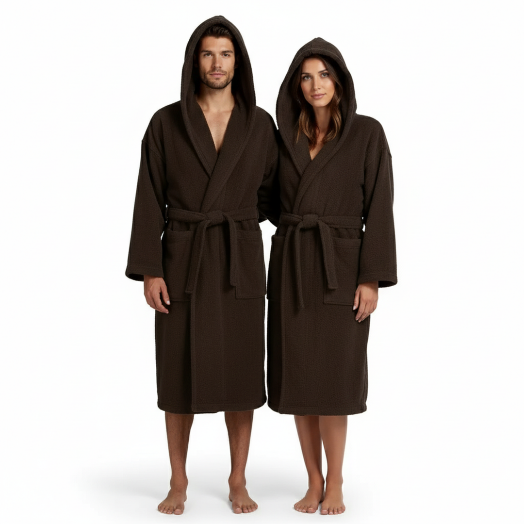 BOSKIMO Albornoz de Baño Unisex con Capucha 100% Algodón OEKO-TEX – Bata para Hombre y Mujer – Rizo Americano 420 gsm – Suave y muy Absorbente