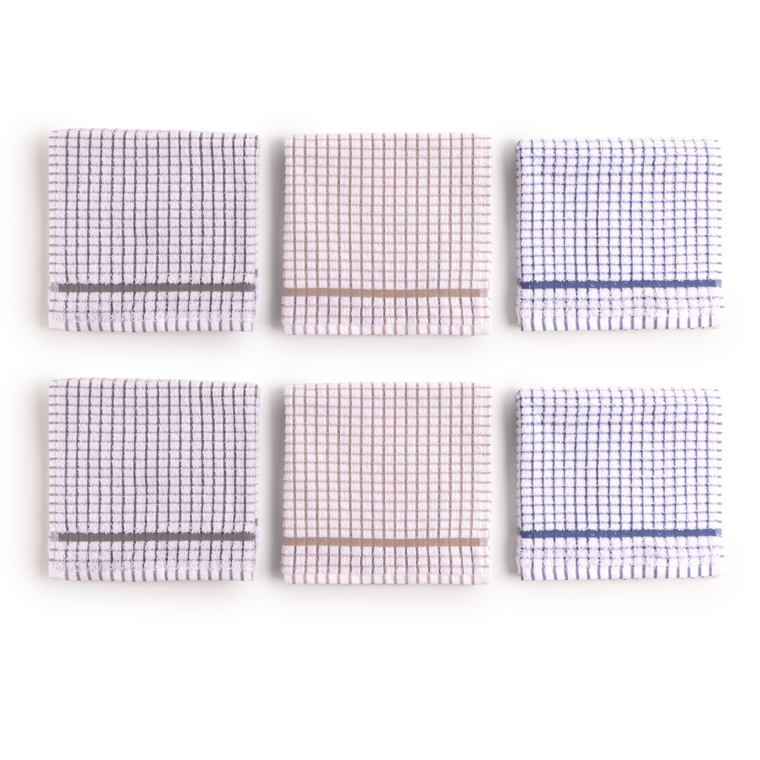 Paños de Cocina de Algodón Rizo REF.4552 | Pack de 6 Trapos 400gr 50x50cm de Cocina Suaves y Absorbentes | Trapos de Cocina 100% Algodón | Resistentes y Lavables | Ideales para Hogar y Cocina