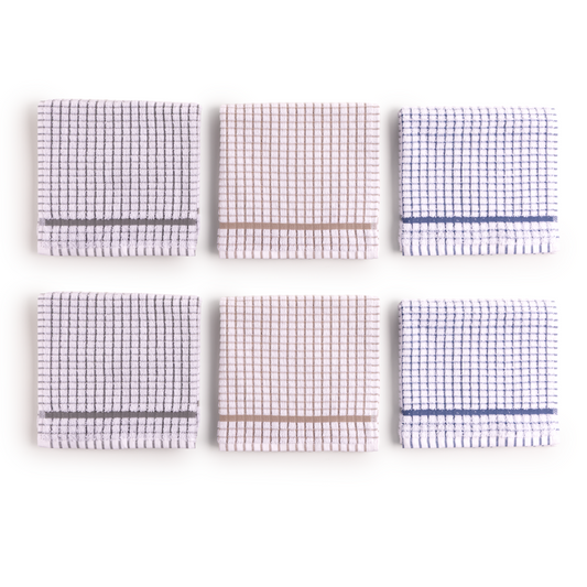 Paños de Cocina de Algodón Rizo REF.4552 | Pack de 6 Trapos 400gr 50x50cm de Cocina Suaves y Absorbentes | Trapos de Cocina 100% Algodón | Resistentes y Lavables | Ideales para Hogar y Cocina