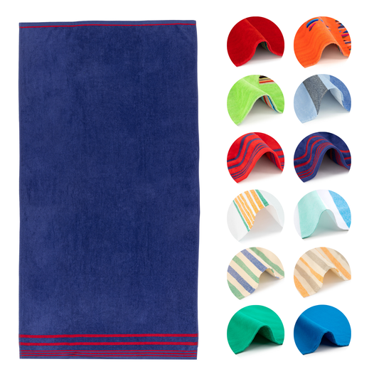 BOSKIMO Toalla de Playa Proa Marino Grande 90x170 cm – 100 % Algodón Rizo de Alta Calidad – Suave, Absorbente y de Secado Rápido – Fabricada en Portugal – Estilo Premium en Colores Vivos – Ideal para Playa y Piscina