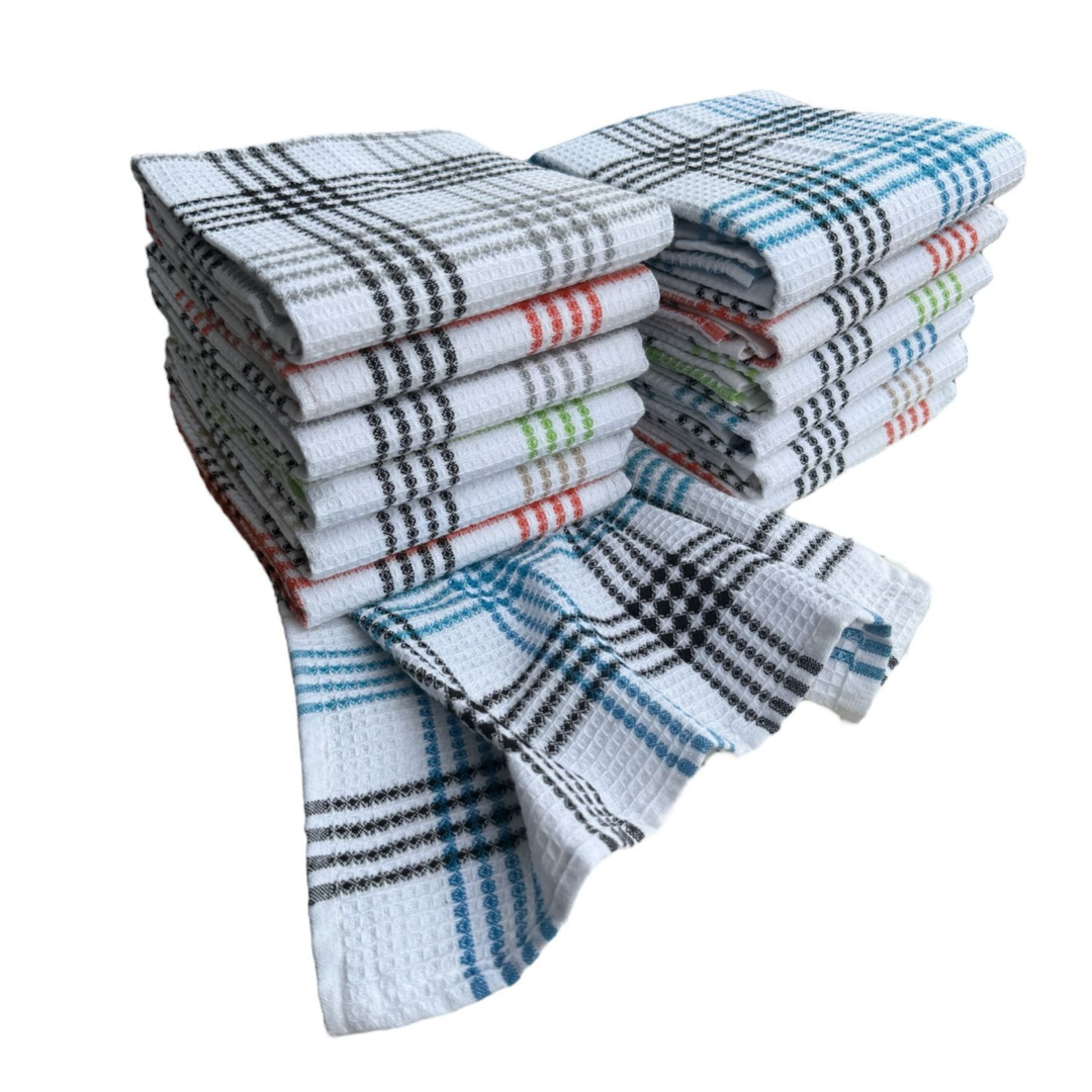 Paños de Cocina Algodón BOSKIMO Premium – Pack de 12 Trapos de Cocina Microfibra y Rizo, Trapos Cocina Algodón Absorbentes, Paños de Limpieza Malaga