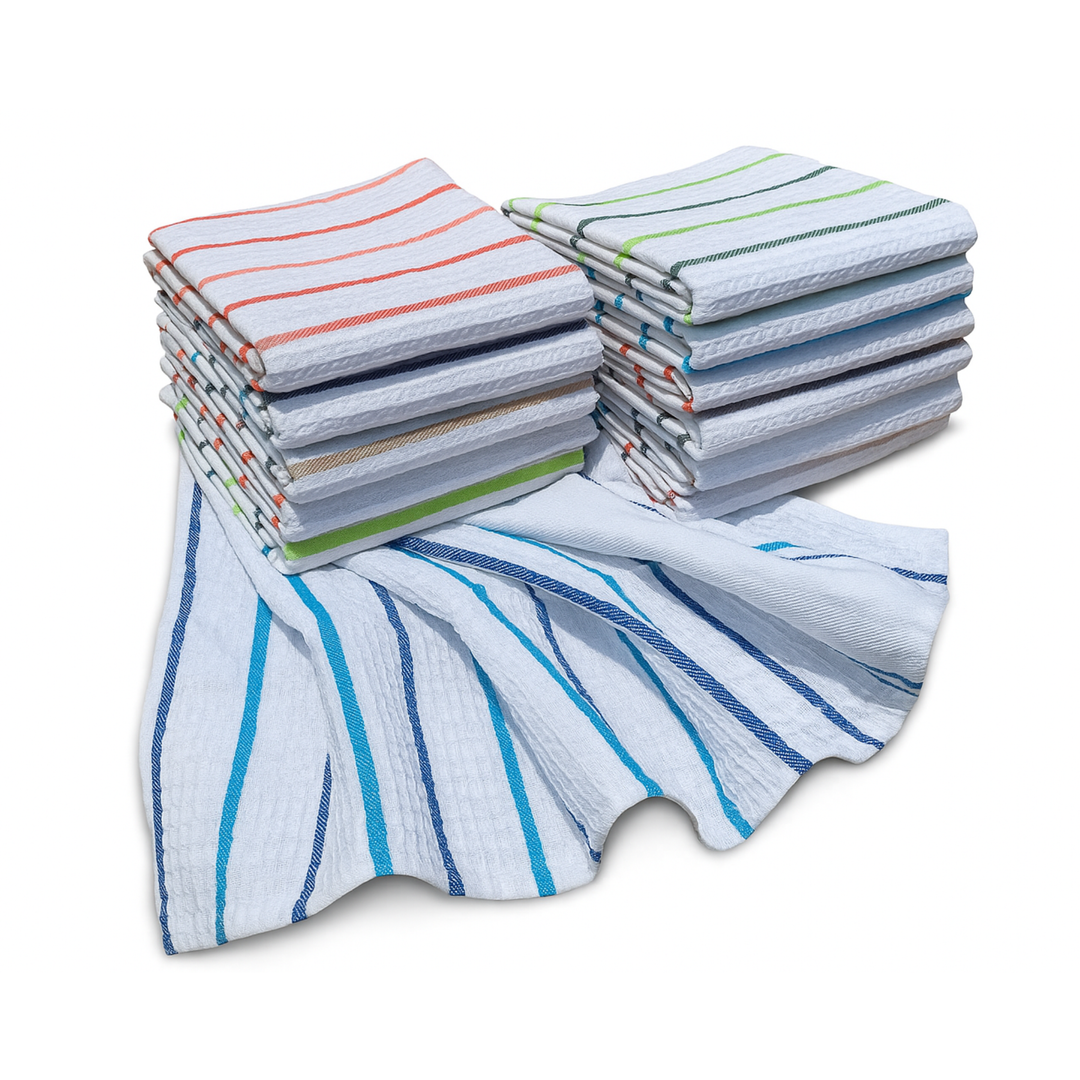 Paños de Cocina Algodón BOSKIMO Premium – Pack de 12 Trapos de Cocina Microfibra y Rizo, Trapos Cocina Algodón Absorbentes, Paños de Limpieza Granada