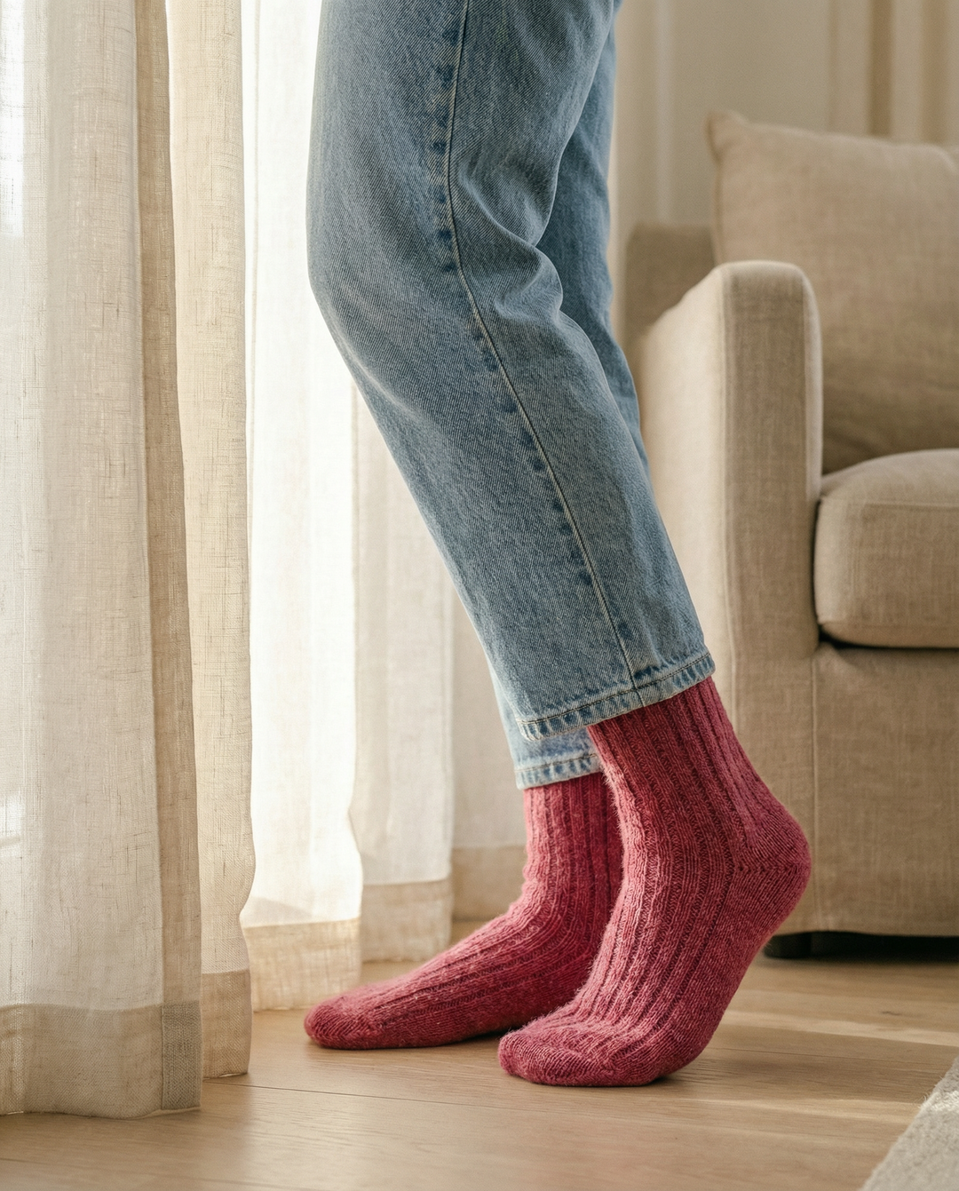 BOSKIMO Calcetin Lana Merino y Cashmere Fucisa Térmico Suave y Transpirable