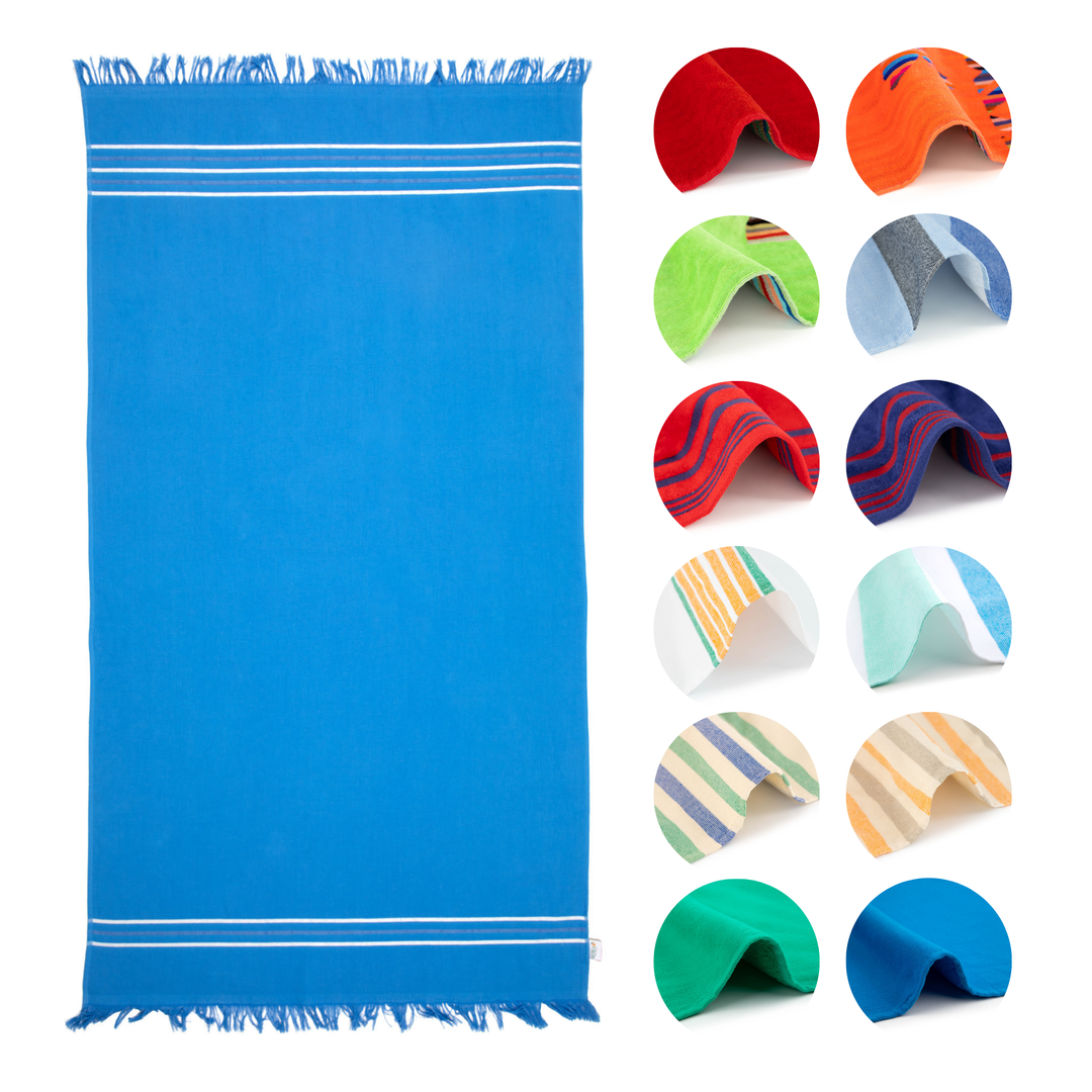 BOSKIMO Pareo Motril Azul – Pareo de Playa Ligero 90x170 cm – Suave, Compacto y de Secado Rápido – Ideal para Viajes, Piscina o Verano – Estilo Veraniego Hecho en Portugal