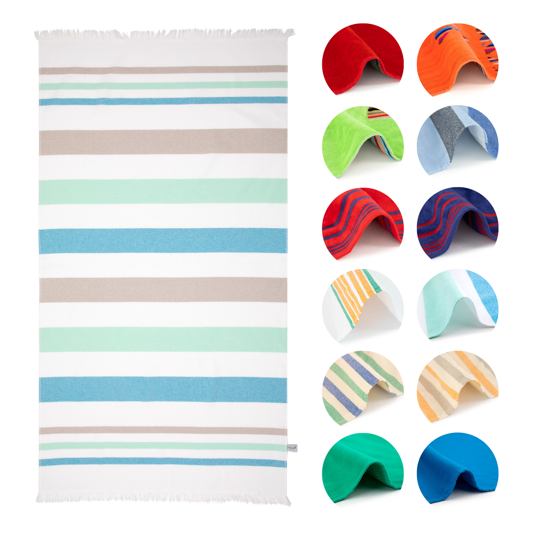 BOSKIMO Pareo Ares 2 – Pareo de Playa Ligero 90x170 cm – Suave, Compacto y de Secado Rápido – Ideal para Viajes, Piscina o Verano – Estilo Veraniego Hecho en Portugal