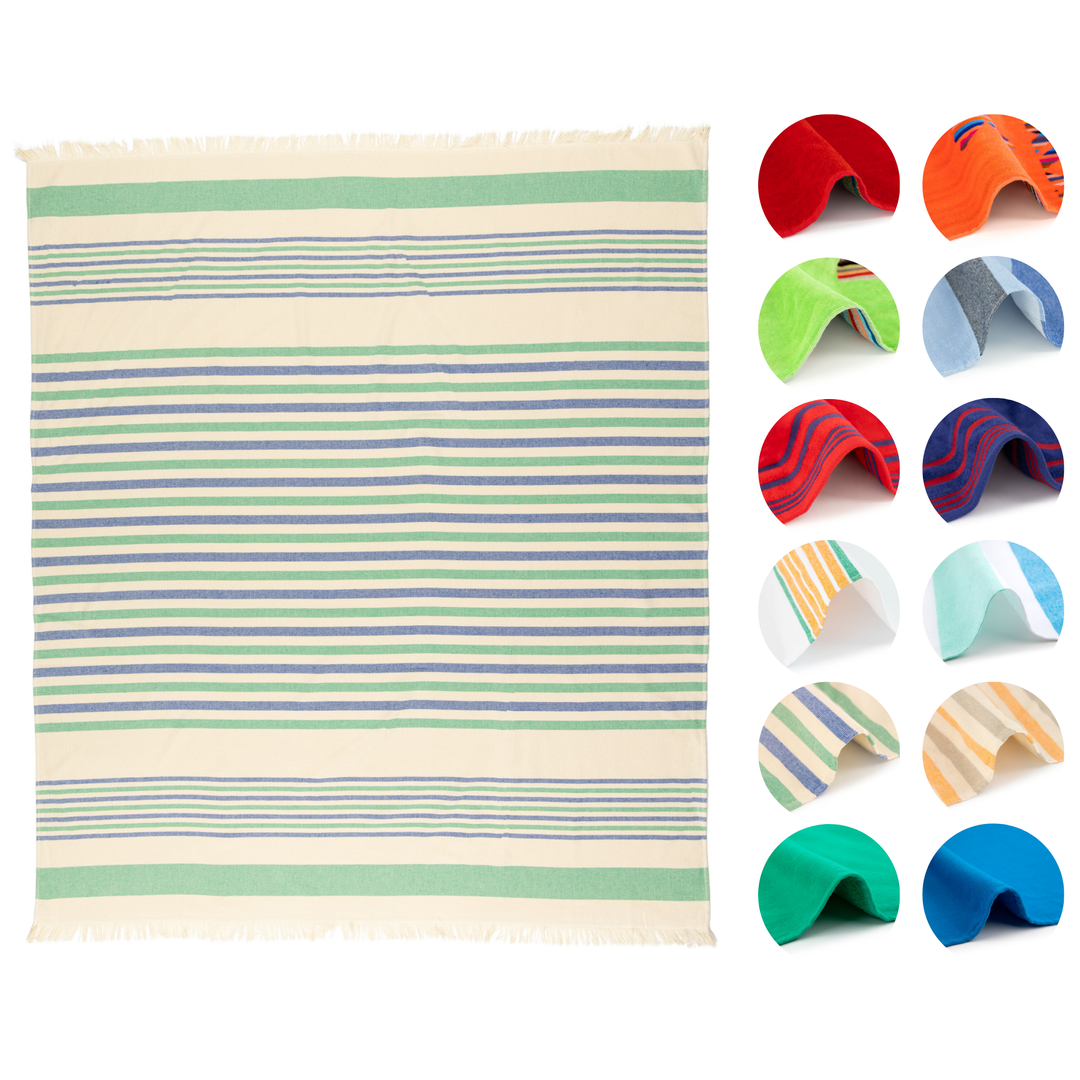 BOSKIMO Pareo Carnota Verde – Pareo de Playa Ligero 145x170 cm – Suave, Compacto y de Secado Rápido – Ideal para Viajes, Piscina o Verano – Estilo Veraniego Hecho en Portugal