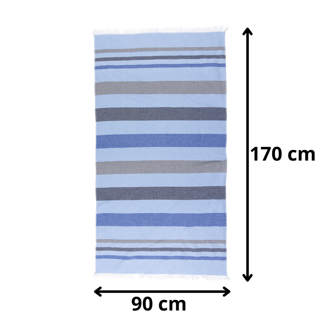 BOSKIMO Pareo Sada Marino – Pareo de Playa Ligero 90x170 cm – Suave, Compacto y de Secado Rápido – Ideal para Viajes, Piscina o Verano – Estilo Veraniego Hecho en Portugal