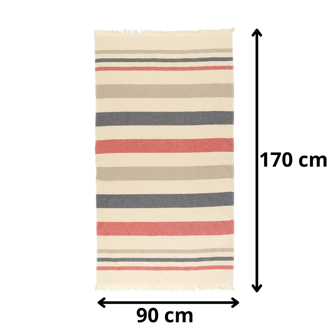 BOSKIMO Pareo Sada Rojo – Pareo de Playa Ligero 90x170 cm – Suave, Compacto y de Secado Rápido – Ideal para Viajes, Piscina o Verano – Estilo Veraniego Hecho en Portugal