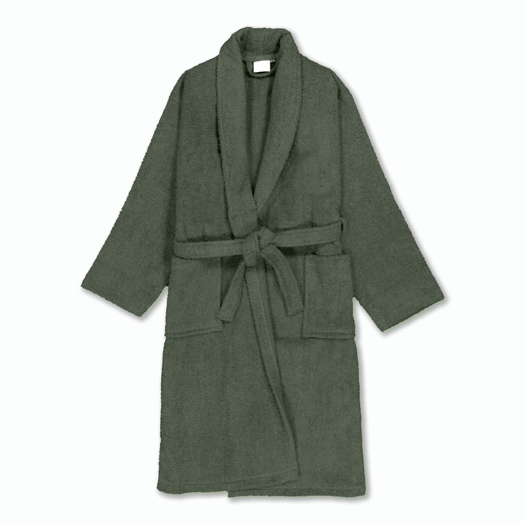 Albornoz Unisex - Albornoz de Ducha para Hombre o Mujer - 100% Algodón- 420g/m2 - Albornoz de Rizo. Kaki