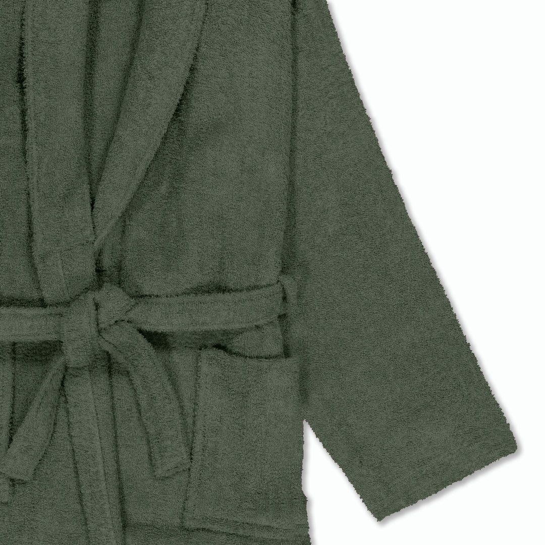 Albornoz Unisex - Albornoz de Ducha para Hombre o Mujer - 100% Algodón- 420g/m2 - Albornoz de Rizo. Kaki