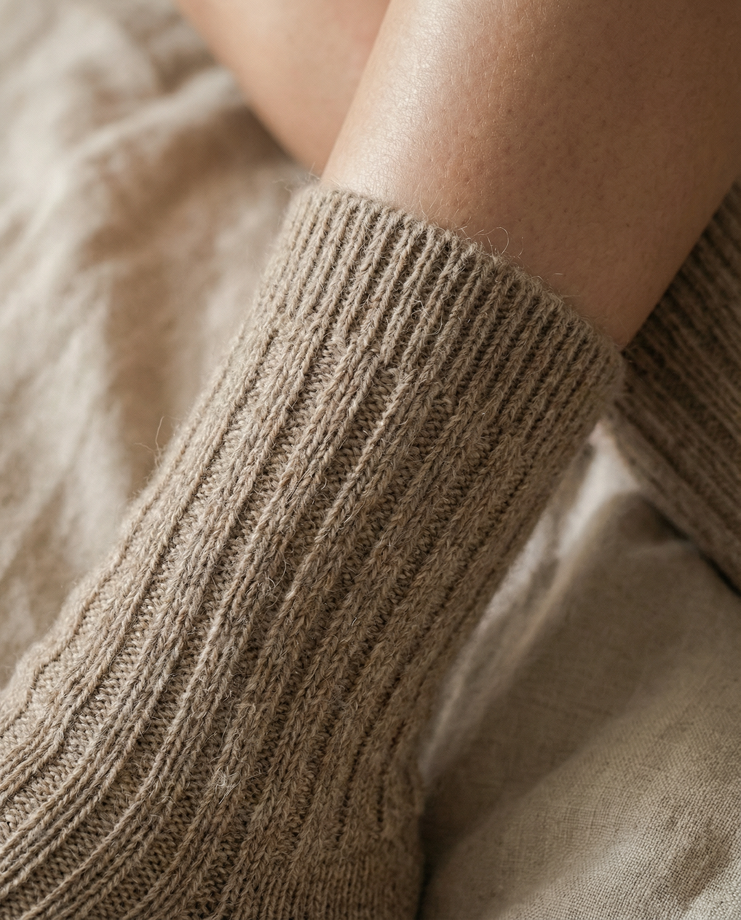 Calcetines BOSKIMO de Lana Merino y Cashmere – Marron | Calcetín Térmico Suave y Transpirable