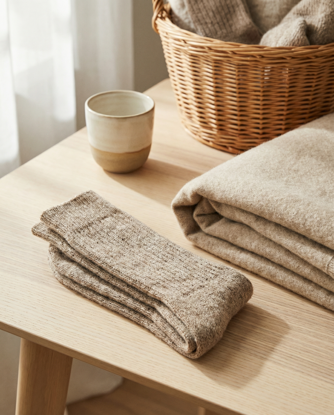 Calcetines BOSKIMO de Lana Merino y Cashmere – Marron | Calcetín Térmico Suave y Transpirable
