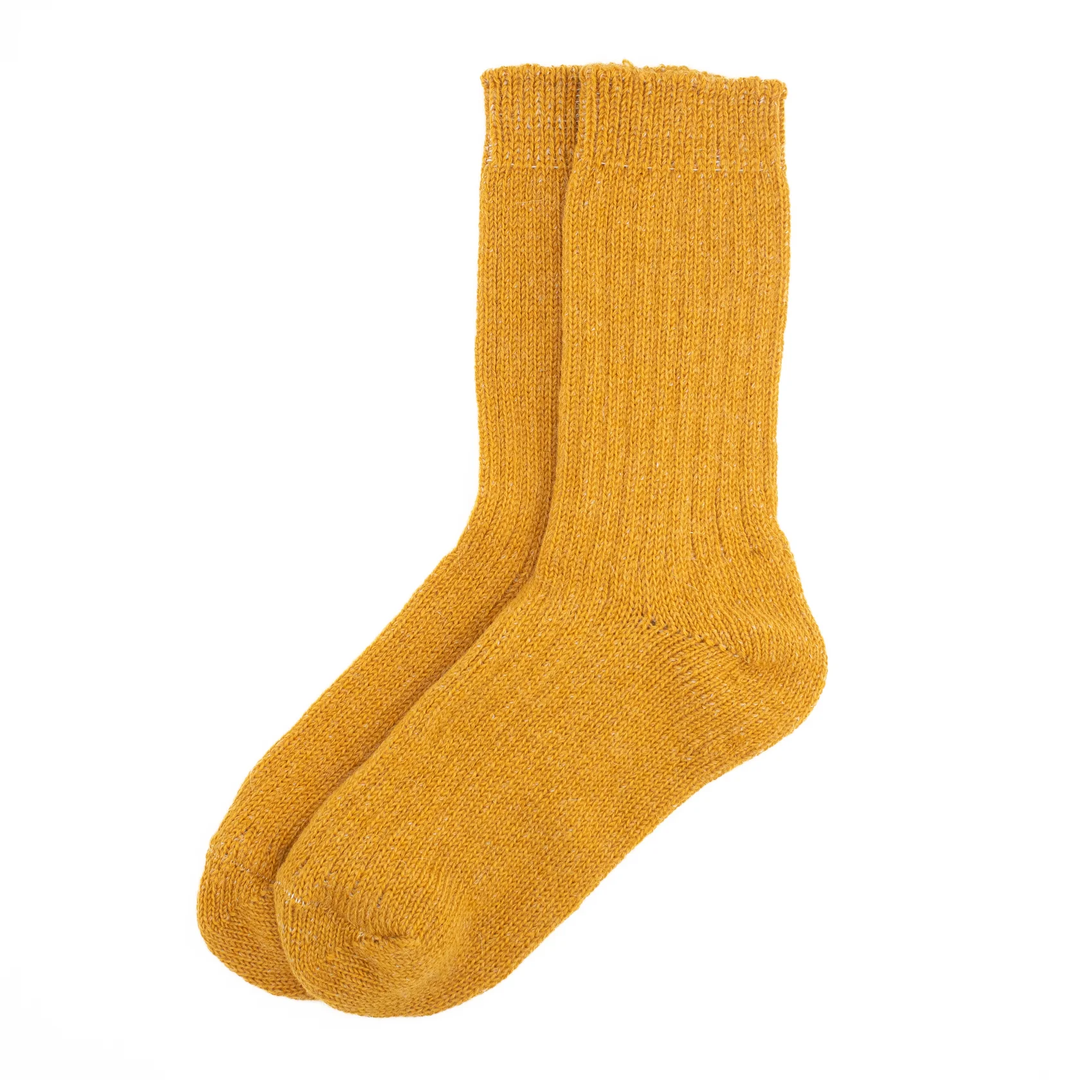 Calcetines BOSKIMO de Lana Merino y Cashmere – Mostaza | Calcetín Térmico Suave y Transpirable