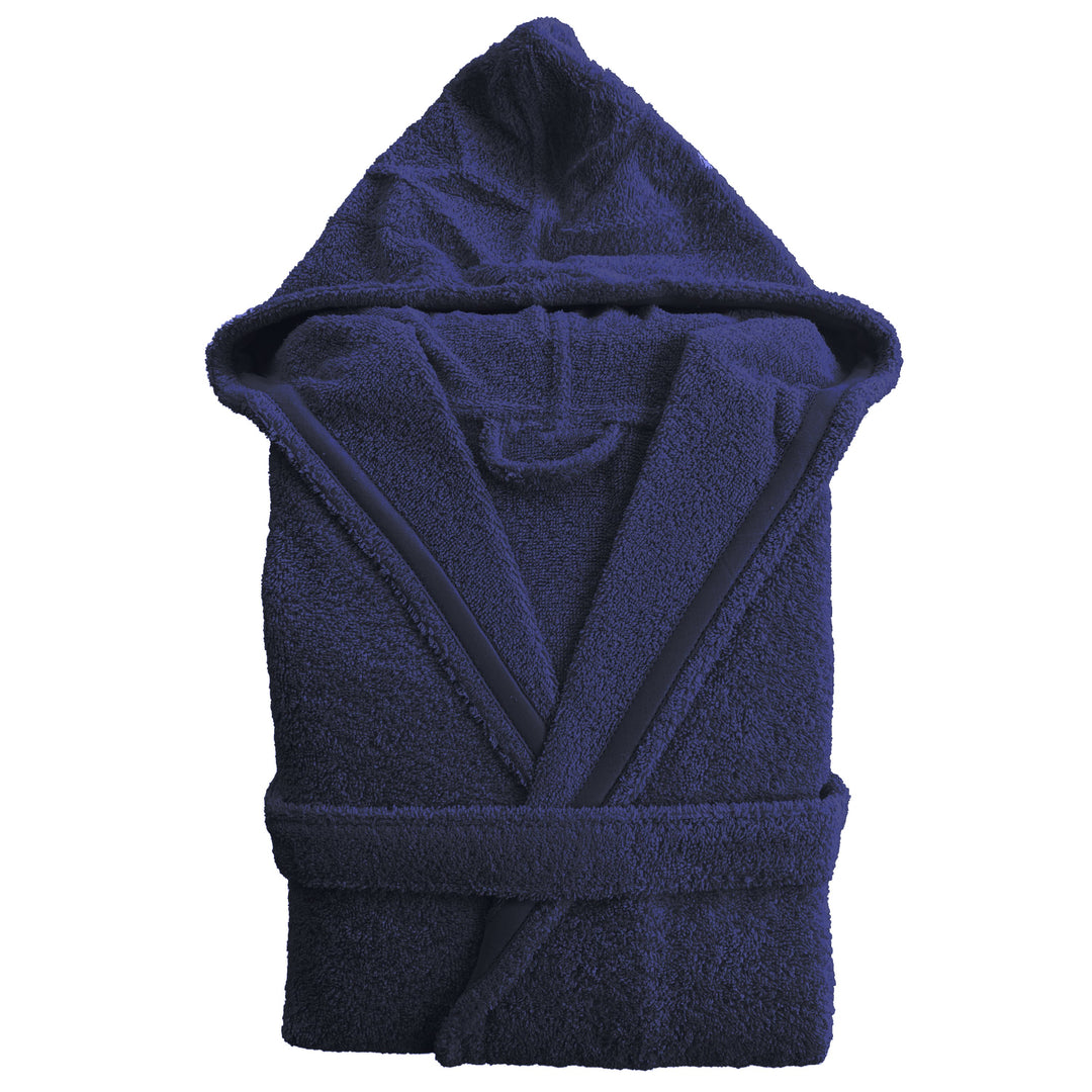 Albornoz Unisex - Albornoz de Ducha para Hombre o Mujer - 100% Algodón, Capucha, Navy Blue
