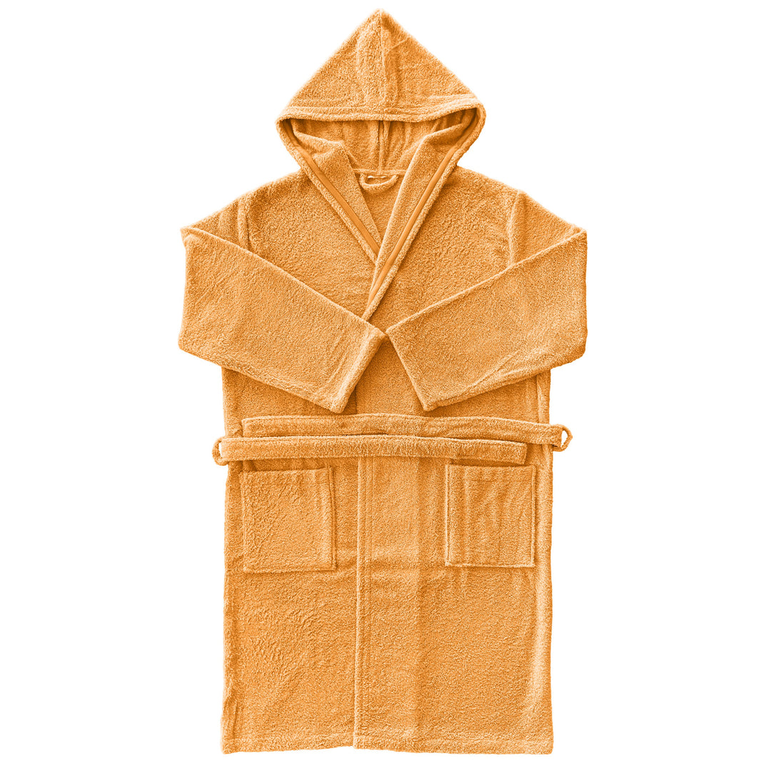 Albornoz Unisex - Albornoz de Ducha para Hombre o Mujer - 100% Algodón, Capucha, Naranja