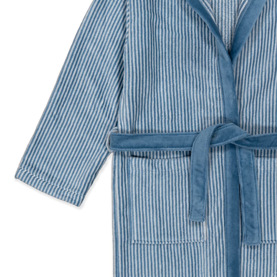 KIDS PARKER AZUL - Albornoz Niños adolescentes Algodón: Niño, Infantil - 100% Algodón OEKO-TEX - 2 Bolsillos, Cinturón, Capucha, Albornoces Felpa muy suave con bordados para niños