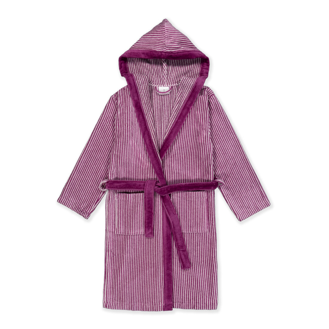 KIDS PARKER FUCSIA - Albornoz Niños adolescentes Algodón: Niño, Infantil - 100% Algodón OEKO-TEX - 2 Bolsillos, Cinturón, Capucha, Albornoces Felpa muy suave con bordados para niños