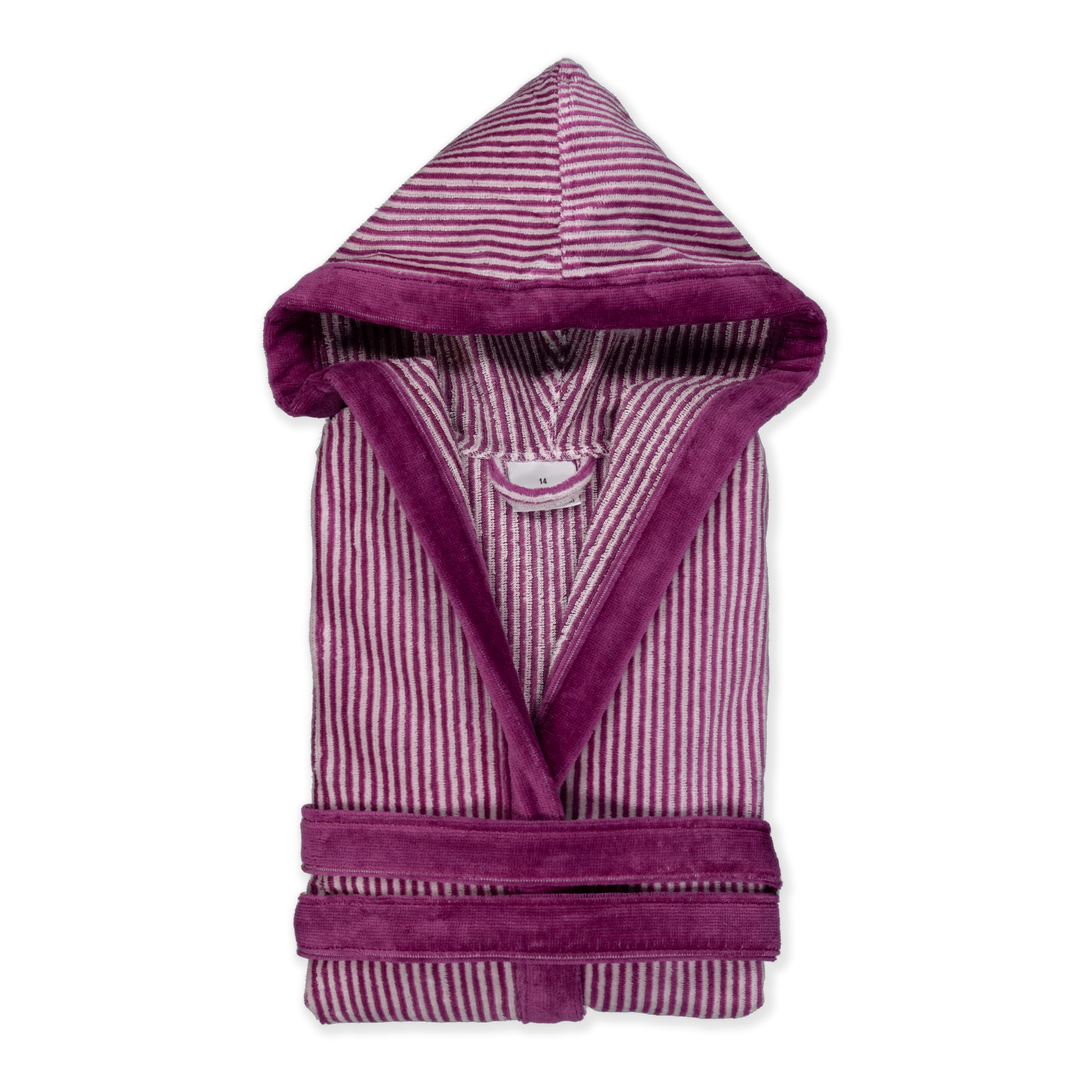 KIDS PARKER FUCSIA - Albornoz Niños adolescentes Algodón: Niño, Infantil - 100% Algodón OEKO-TEX - 2 Bolsillos, Cinturón, Capucha, Albornoces Felpa muy suave con bordados para niños