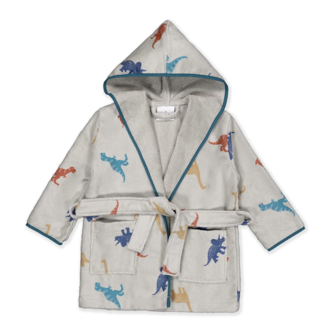 KIDS JURASIC - Albornoz Niños adolescentes Algodón: Niño, Infantil - 100% Algodón OEKO-TEX - 2 Bolsillos, Cinturón, Capucha, Albornoces Felpa muy suave con bordados para niños