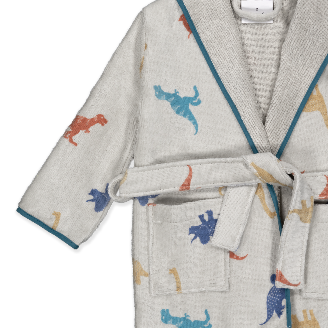 KIDS JURASIC - Albornoz Niños adolescentes Algodón: Niño, Infantil - 100% Algodón OEKO-TEX - 2 Bolsillos, Cinturón, Capucha, Albornoces Felpa muy suave con bordados para niños