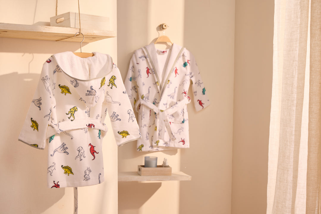 KIDS REX - Albornoz Niños adolescentes Algodón: Niño, Infantil - 100% Algodón OEKO-TEX - 2 Bolsillos, Cinturón, Capucha, Albornoces Felpa muy suave con bordados para niños