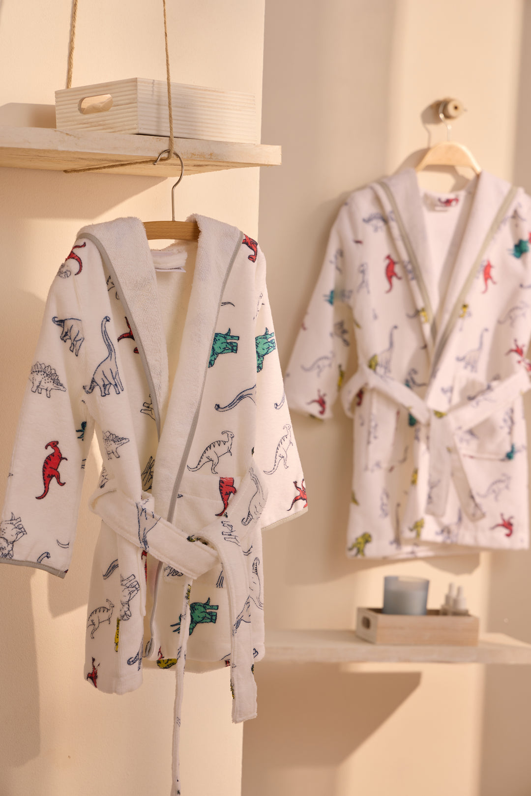 KIDS REX - Albornoz Niños adolescentes Algodón: Niño, Infantil - 100% Algodón OEKO-TEX - 2 Bolsillos, Cinturón, Capucha, Albornoces Felpa muy suave con bordados para niños