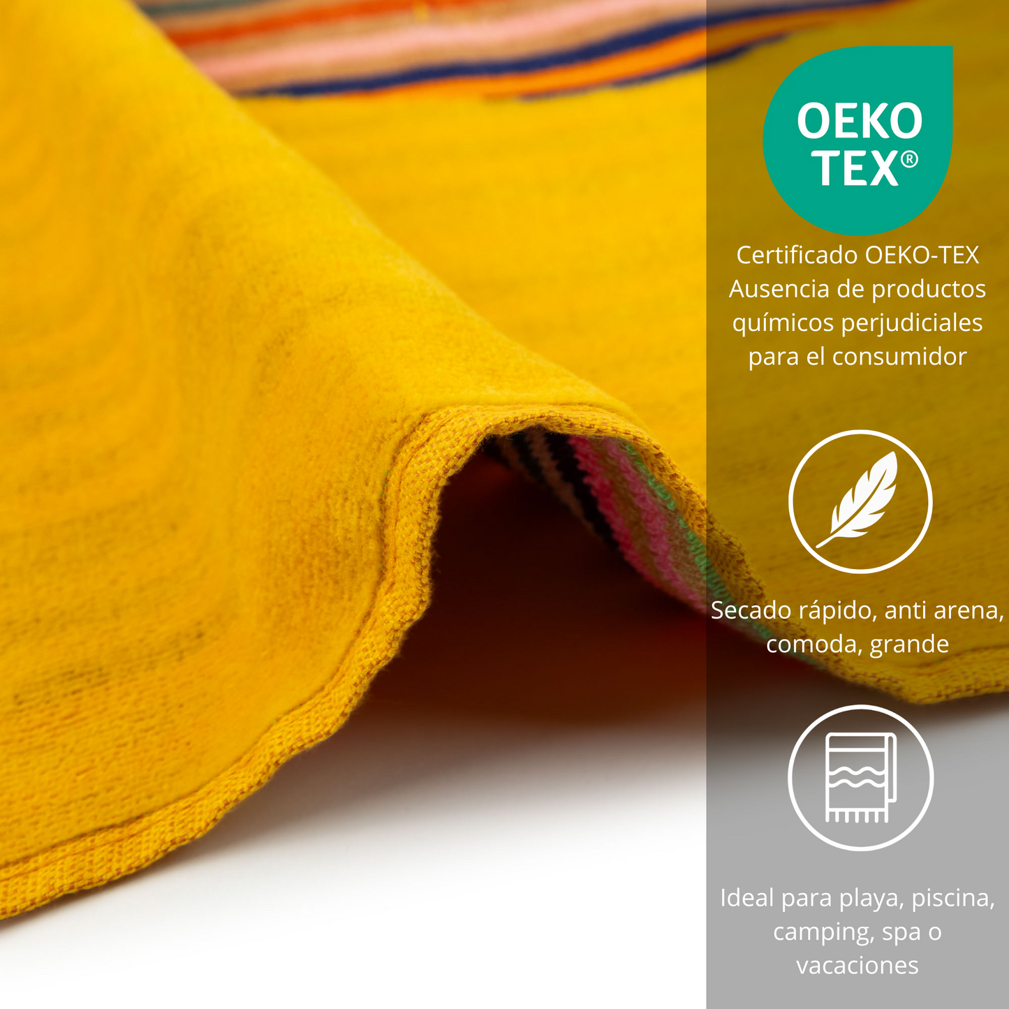 BOSKIMO Toalla de Playa Split 1 Grande 90x170 cm – 100 % Algodón Rizo de Alta Calidad – Suave, Absorbente y de Secado Rápido – Fabricada en Portugal – Estilo Premium en Colores Vivos – Ideal para Playa y Piscina