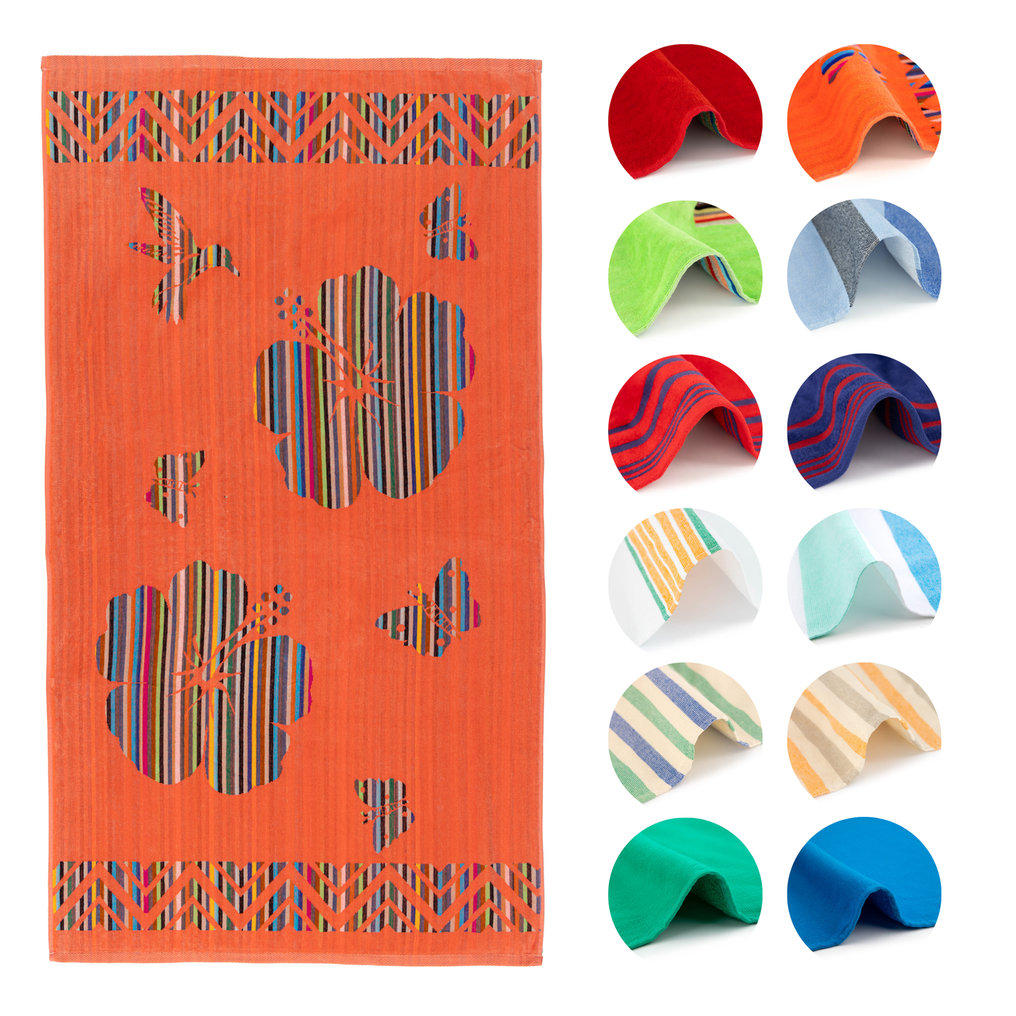 BOSKIMO Toalla de Playa Split 3 Grande 90x170 cm – 100 % Algodón Rizo de Alta Calidad – Suave, Absorbente y de Secado Rápido – Fabricada en Portugal – Estilo Premium en Colores Vivos – Ideal para Playa y Piscina