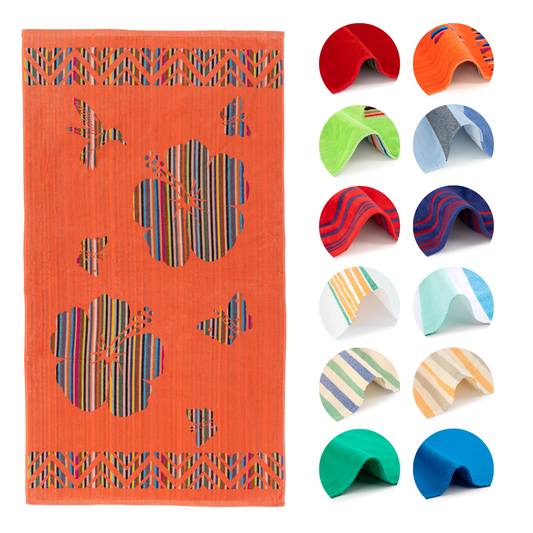 BOSKIMO Toalla de Playa Split 3 Grande 90x170 cm – 100 % Algodón Rizo de Alta Calidad – Suave, Absorbente y de Secado Rápido – Fabricada en Portugal – Estilo Premium en Colores Vivos – Ideal para Playa y Piscina