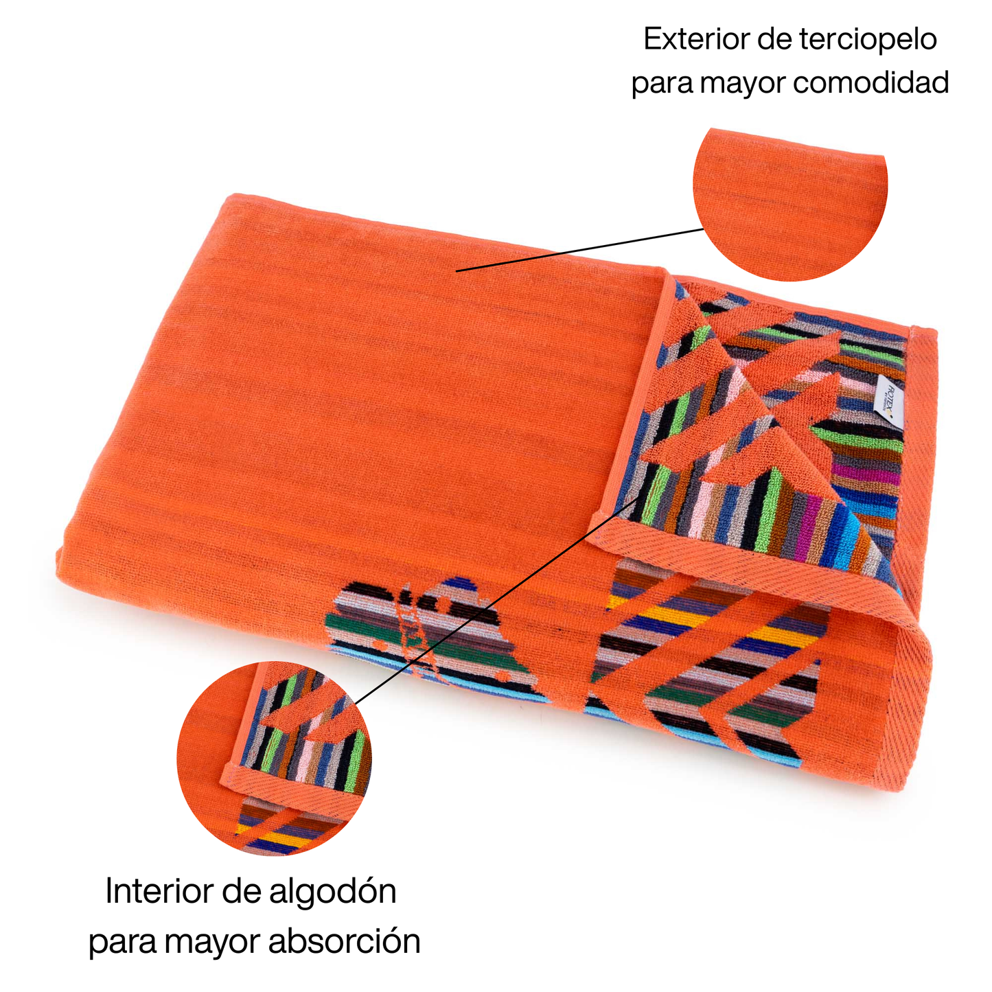 BOSKIMO Toalla de Playa Split 3 Grande 90x170 cm – 100 % Algodón Rizo de Alta Calidad – Suave, Absorbente y de Secado Rápido – Fabricada en Portugal – Estilo Premium en Colores Vivos – Ideal para Playa y Piscina