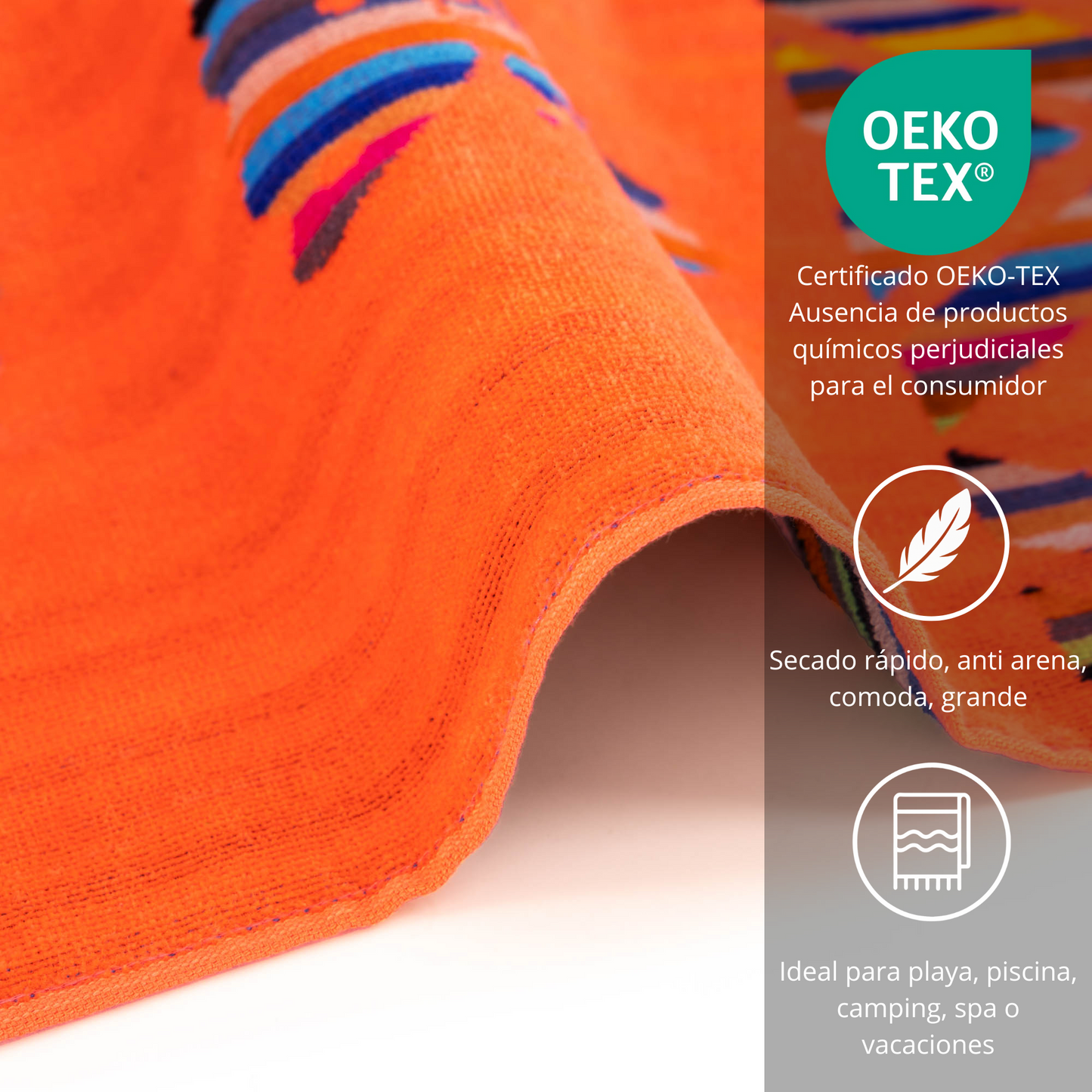 BOSKIMO Toalla de Playa Split 3 Grande 90x170 cm – 100 % Algodón Rizo de Alta Calidad – Suave, Absorbente y de Secado Rápido – Fabricada en Portugal – Estilo Premium en Colores Vivos – Ideal para Playa y Piscina