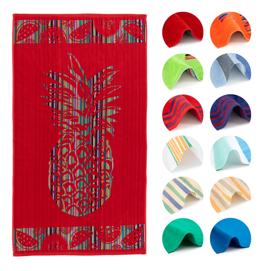 BOSKIMO Toalla de Playa Split 4 Grande 90x170 cm – 100 % Algodón Rizo de Alta Calidad – Suave, Absorbente y de Secado Rápido – Fabricada en Portugal – Estilo Premium en Colores Vivos – Ideal para Playa y Piscina