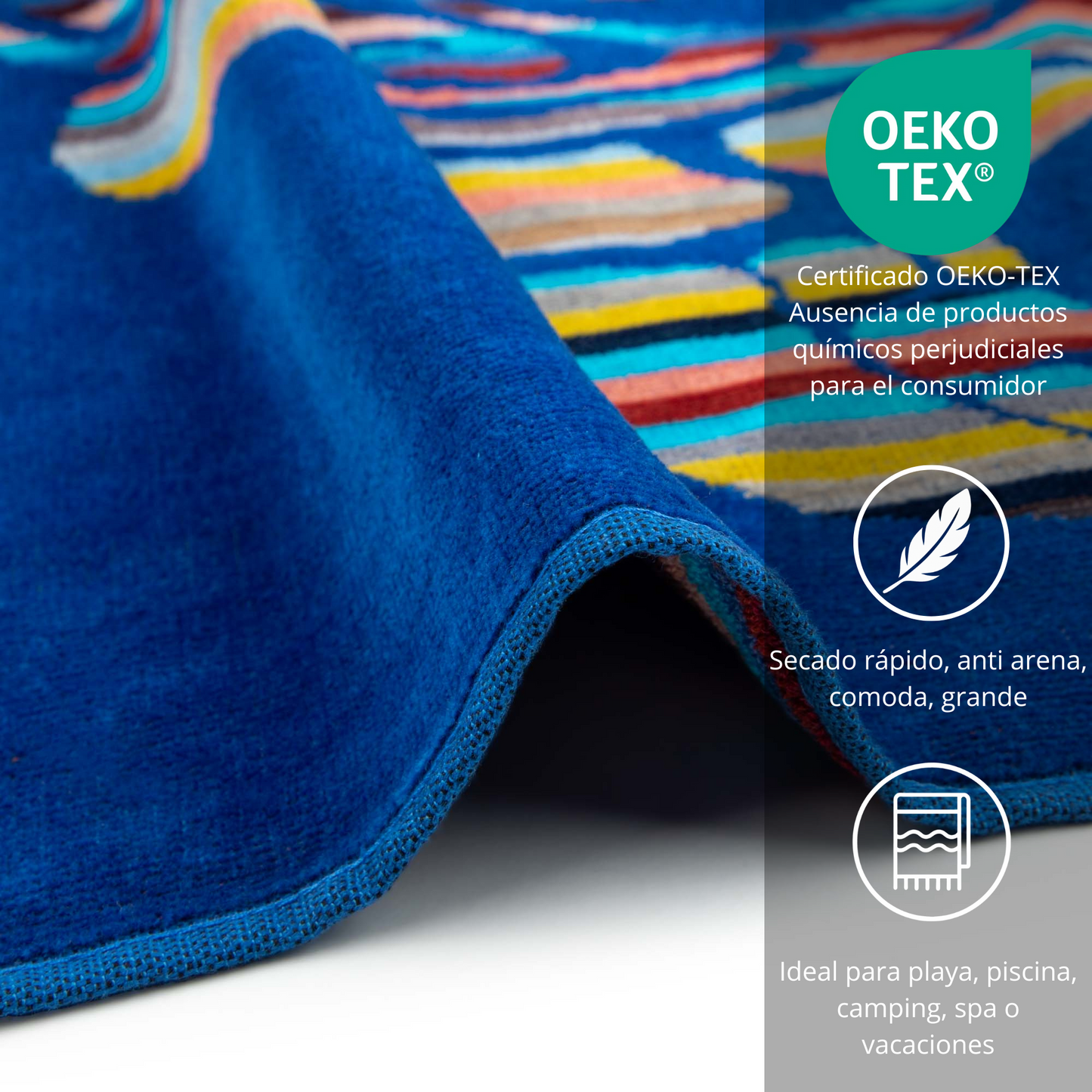 BOSKIMO Toalla de Playa Split 5 Grande 90x170 cm – 100 % Algodón Rizo de Alta Calidad – Suave, Absorbente y de Secado Rápido – Fabricada en Portugal – Estilo Premium en Colores Vivos – Ideal para Playa y Piscina
