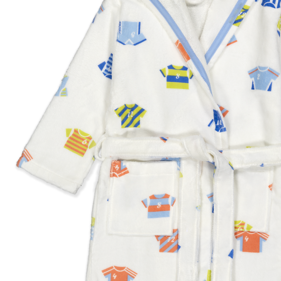 KIDS TEAM - Albornoz Niños adolescentes Algodón: Niño, Infantil - 100% Algodón OEKO-TEX - 2 Bolsillos, Cinturón, Capucha, Albornoces Felpa muy suave con bordados para niños