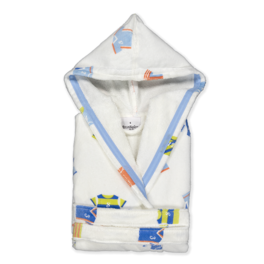 KIDS TEAM - Albornoz Niños adolescentes Algodón: Niño, Infantil - 100% Algodón OEKO-TEX - 2 Bolsillos, Cinturón, Capucha, Albornoces Felpa muy suave con bordados para niños