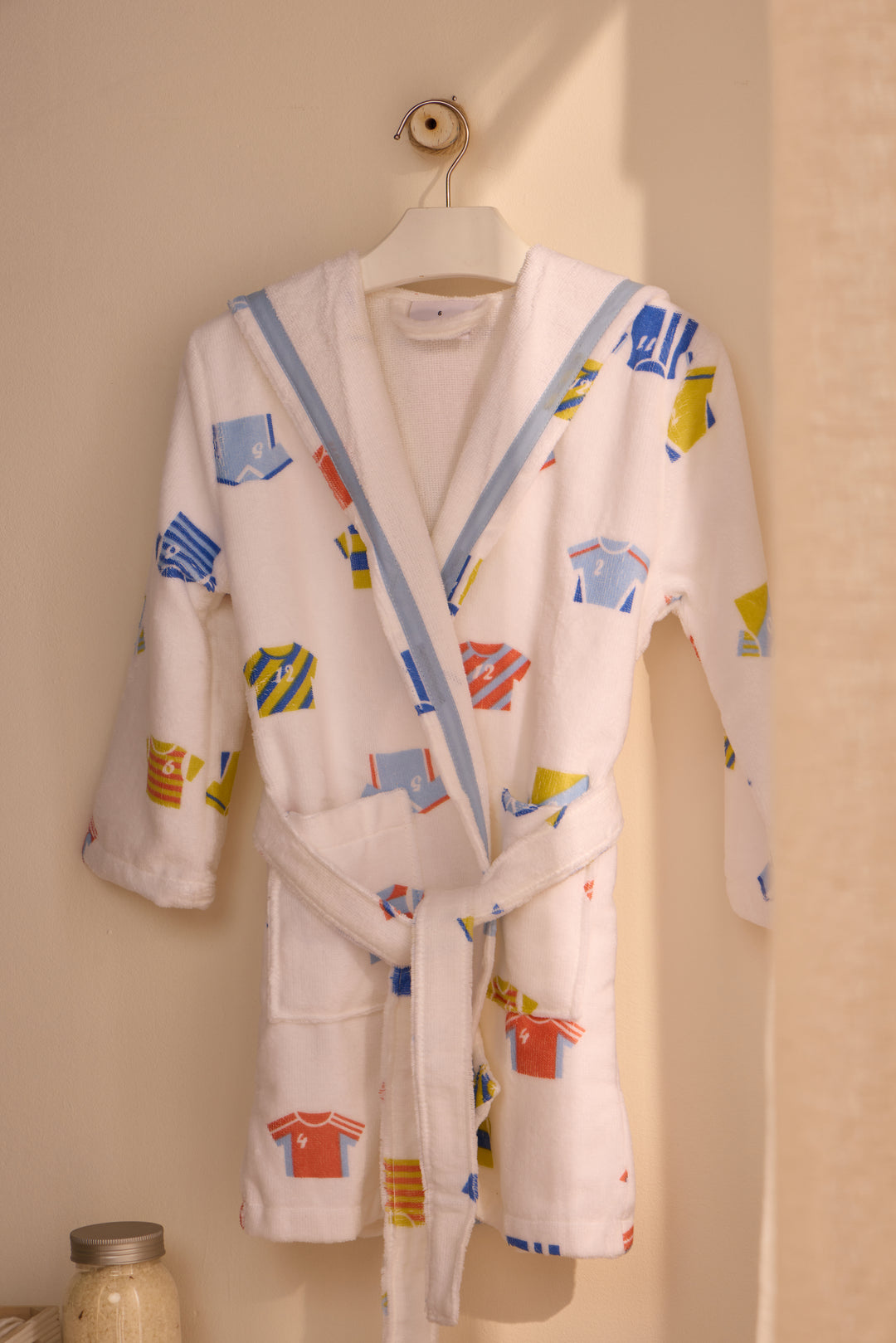 KIDS TEAM - Albornoz Niños adolescentes Algodón: Niño, Infantil - 100% Algodón OEKO-TEX - 2 Bolsillos, Cinturón, Capucha, Albornoces Felpa muy suave con bordados para niños