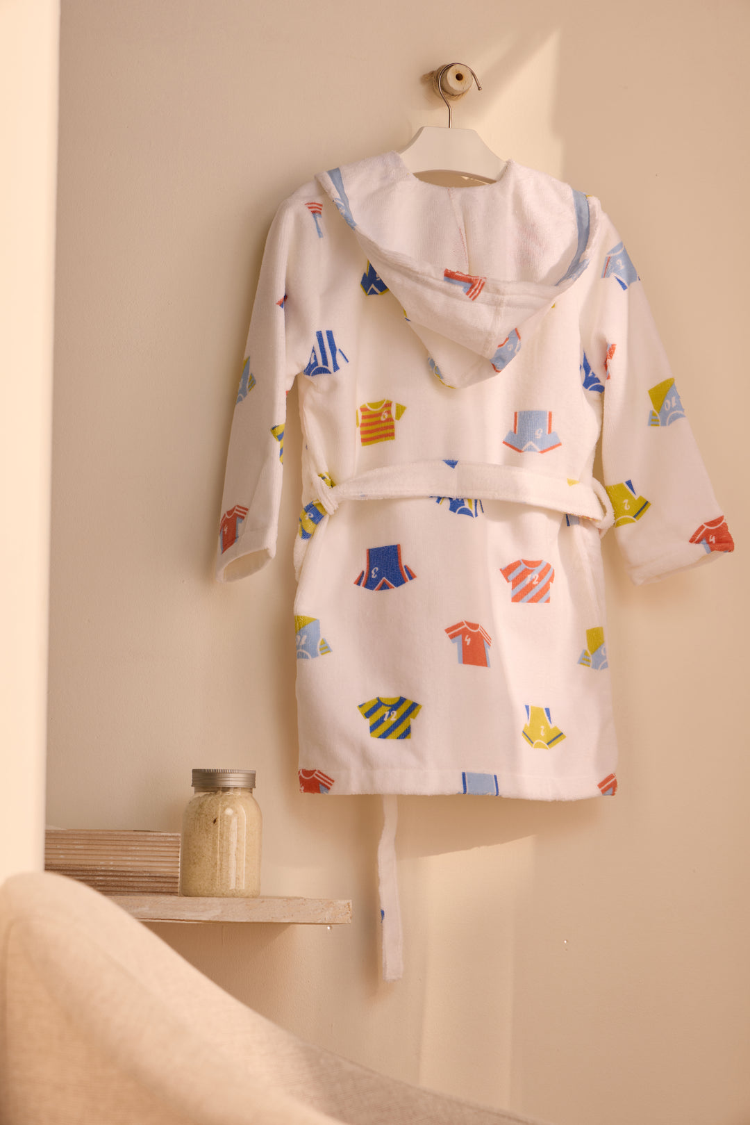 KIDS TEAM - Albornoz Niños adolescentes Algodón: Niño, Infantil - 100% Algodón OEKO-TEX - 2 Bolsillos, Cinturón, Capucha, Albornoces Felpa muy suave con bordados para niños