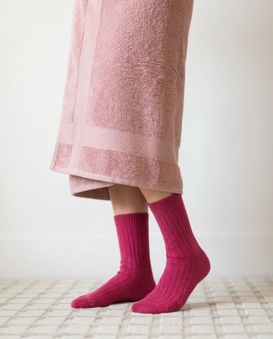 BOSKIMO Calcetin Lana Merino y Cashmere Fucisa Térmico Suave y Transpirable