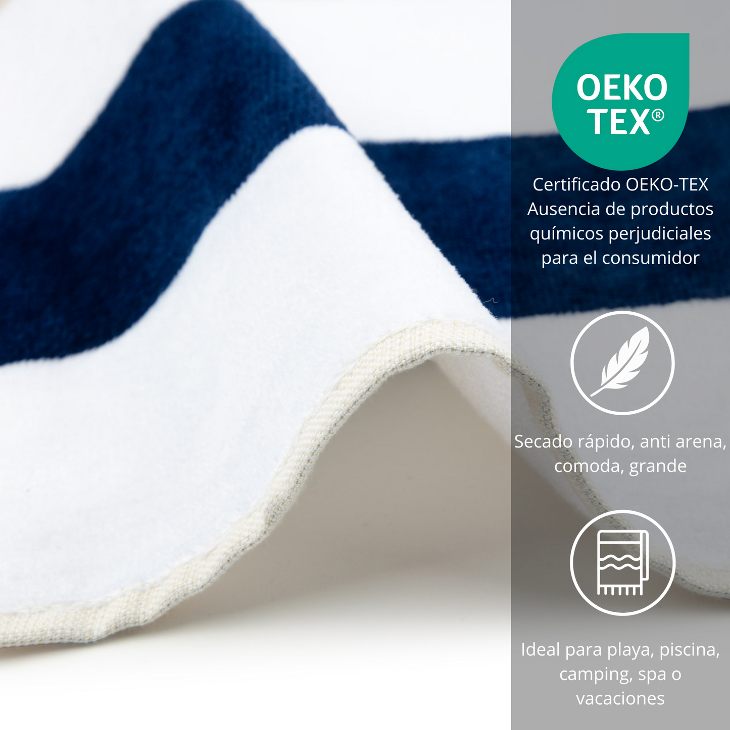 BOSKIMO Toalla de Playa Zadar 3 Grande 90x170 cm – 100 % Algodón Rizo de Alta Calidad – Suave, Absorbente y de Secado Rápido – Fabricada en Portugal – Estilo Premium en Colores Vivos – Ideal para Playa y Piscina