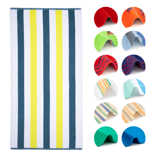 BOSKIMO Toalla de Playa Zadar 4 Grande 90x170 cm – 100 % Algodón Rizo de Alta Calidad – Suave, Absorbente y de Secado Rápido – Fabricada en Portugal – Estilo Premium en Colores Vivos – Ideal para Playa y Piscina