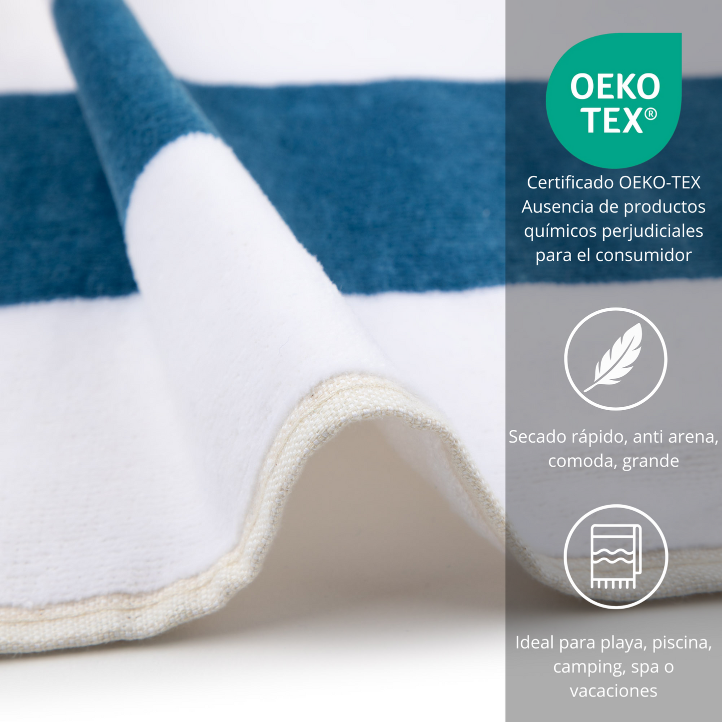 BOSKIMO Toalla de Playa Zadar 4 Grande 90x170 cm – 100 % Algodón Rizo de Alta Calidad – Suave, Absorbente y de Secado Rápido – Fabricada en Portugal – Estilo Premium en Colores Vivos – Ideal para Playa y Piscina