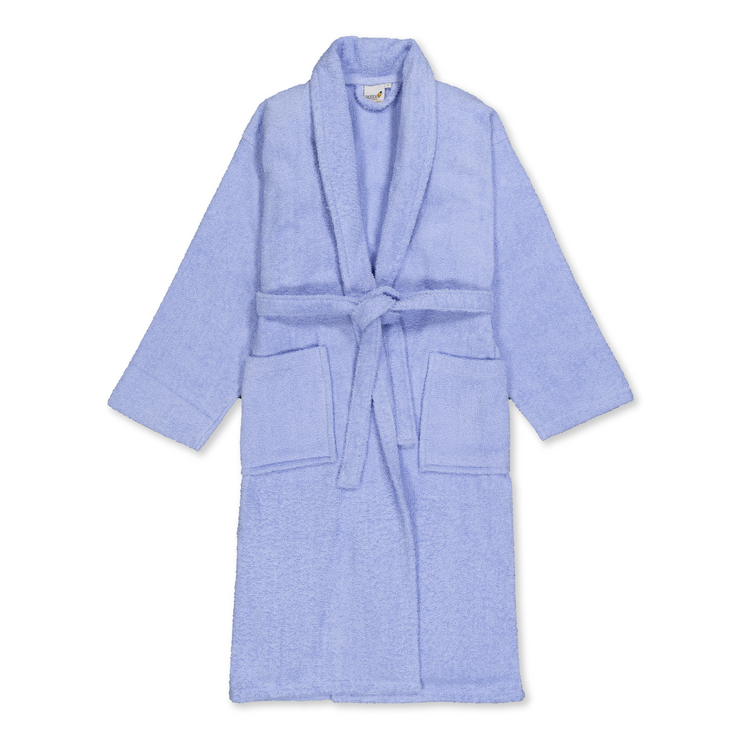 Albornoz Unisex - Albornoz de Ducha para Hombre o Mujer - 100% Algodón- 420g/m2 - Albornoz de Rizo. Azul