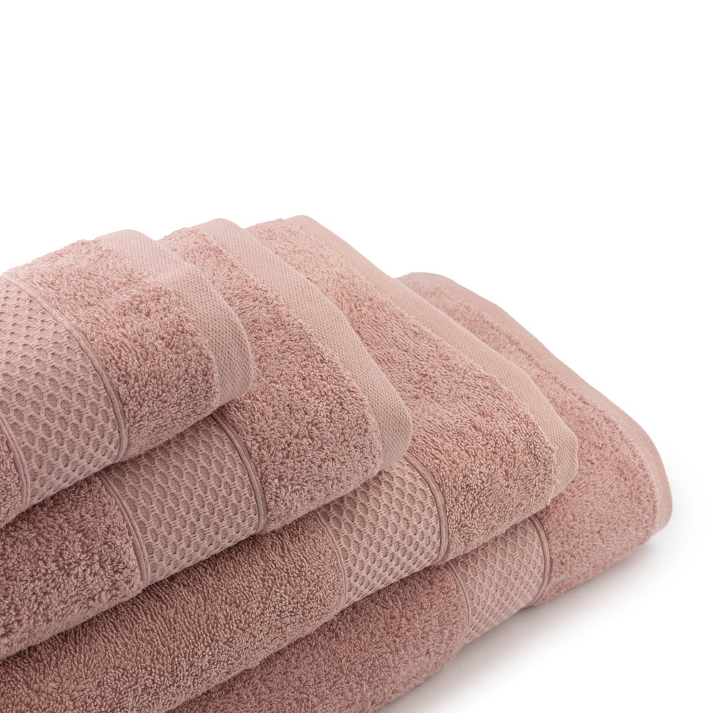 Juego de Toallas de baño - Toalla grande de Ducha, Toalla de Manos y Toalla de lavabo - 100% Algodón - 450 g/m2 Rosa