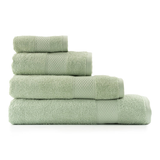 Juego de Toallas de baño - Toalla grande de Ducha, Toalla de Manos y Toalla de lavabo - 100% Algodón - 450 g/m2 Verde
